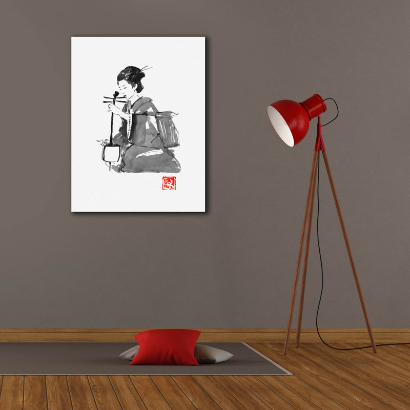 «Play Geisha» par Pechane, art mural sur toile, H 34 po x l 26 po