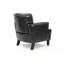 Comfortable Chair In Black With Base And Extra Padding Upholstered Soft Cushioning