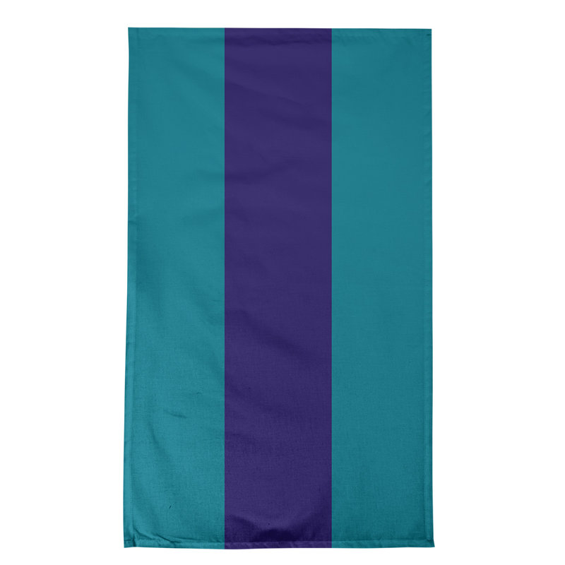 Stripe Tea Towel Kitchen Towel, Cotton Blend, Teal/Dark Purple/Teal Basketball