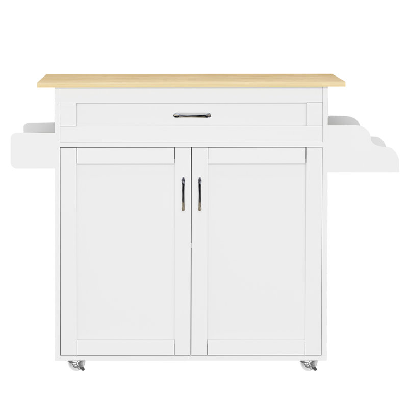 Sykesville Wood Kitchen Cart, White