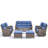 7-9 Person Outdoor Wicker Patio Conversation Set With Swivel Chairs And Coffee Table-184444591-184444584