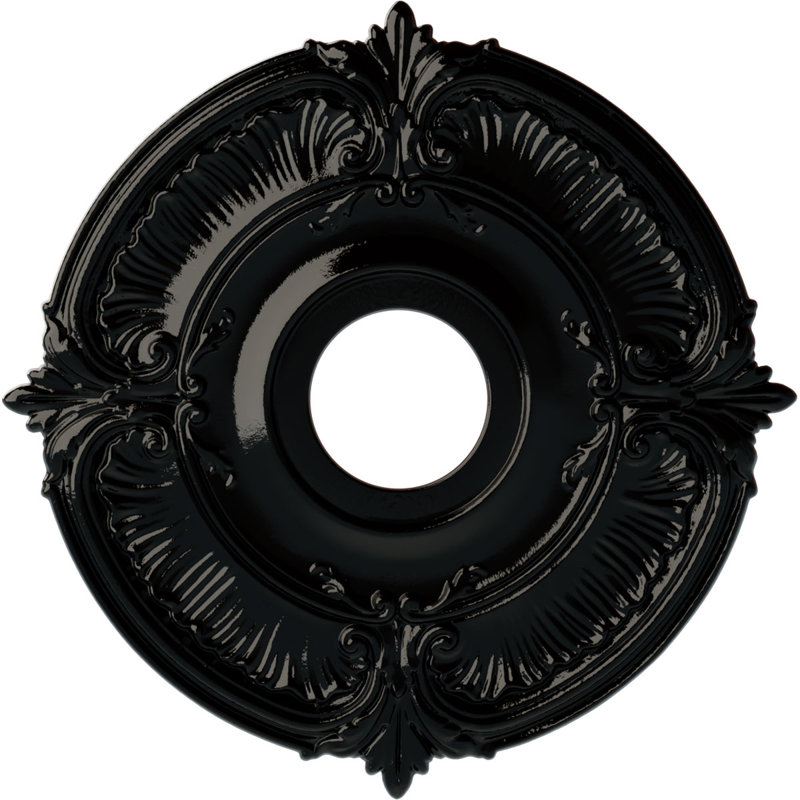 Endurathane Attica Ceiling Medallion, 18"OD x 4"ID x 5/8"P (Fits Canopies up to 5"), Hand-Painted Black Pearl Finish