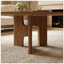 Table basse 31,5 pouces ronde en placage de bois de frêne rustique, parfaite pour les petits salons et les espaces confortables