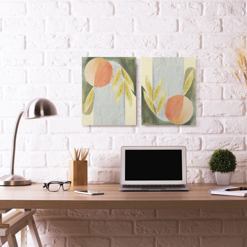 « abstract geometric peintures aquarelle », ensemble de 2 impressions sur toiles, Toile tendue, H 16 po x l 20 po