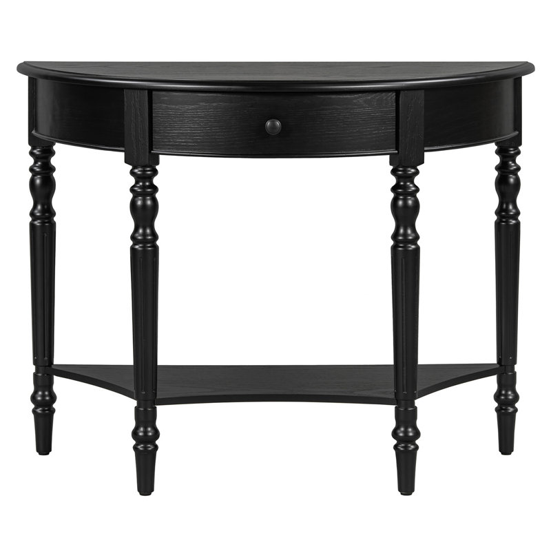 Console en bois massif 39 po, Noir