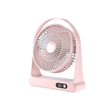 Kbndieu Desktop USB Small Fan Mini Portable Charging Digital Display Night Light Household Desktop Fan