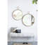 Miroir de 26,4 po x 1,8 po x 32,3 po en métal doré - Décorez le salon, le vestibule, le bureau avec des reflets cristallins et un mur de 26,4 po x 32,3 po-1789699552