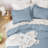 Andency Grayish Blue King Comforter Set(104x90Inch), 3 Pieces Lightweight Winter Summer Warm Fluffy Bedding Comforter Set, All Season Microfiber Shabby Chic(1 Ruffle Comforter and 2 Pillowcases)-124610448-124610472