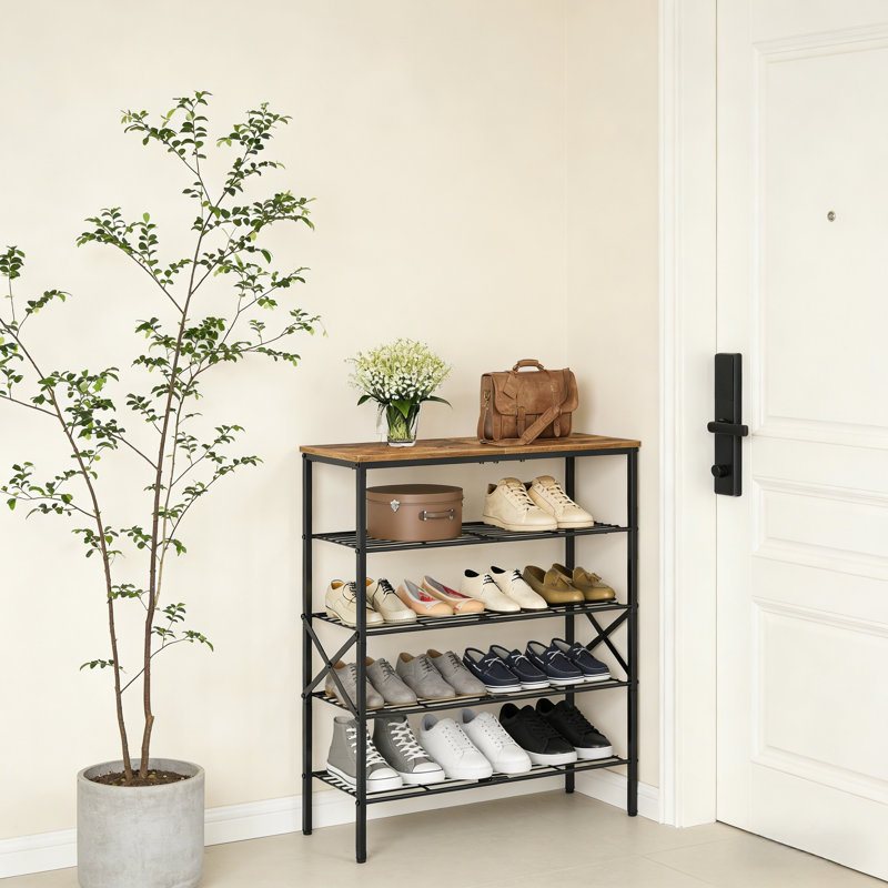 Range-chaussures de grande capacité de style industriel