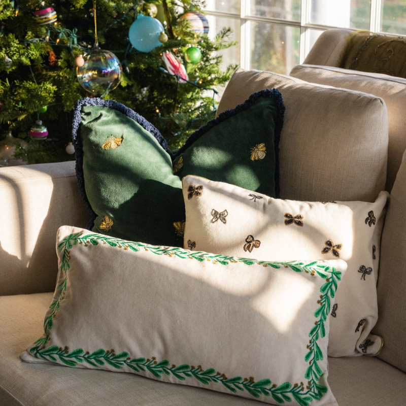 Pillow Cover & Insert, Square 20", Hunter Green/Indigo