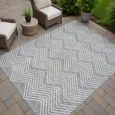 Tapis géométrique intérieur / extérieur lavable à la machine Kerwin ACN2390
