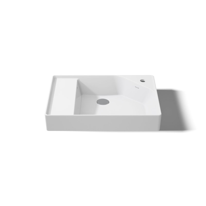 24 po Dessus de meuble-lavabo en argile réfractaire avec lavabo carré intégré
