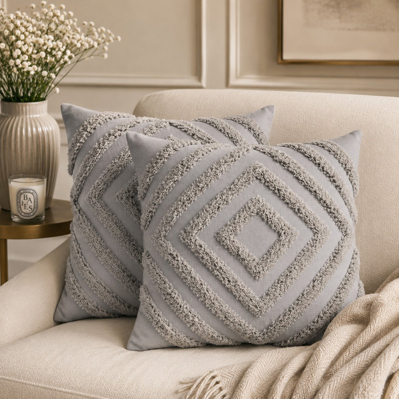Grey Square Throw Cushion