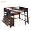 Lit mezzanine double Structure en bois massif avec bureau et tablettes. Maximiser l'organisation de l'espace de la chambre à coucher pour les tiroirs-45859937