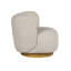 Fauteuil d'appoint pivotant moderne avec dossier enveloppant sculpté, siège rembourré surdimensionné et base ronde en bois-722474006