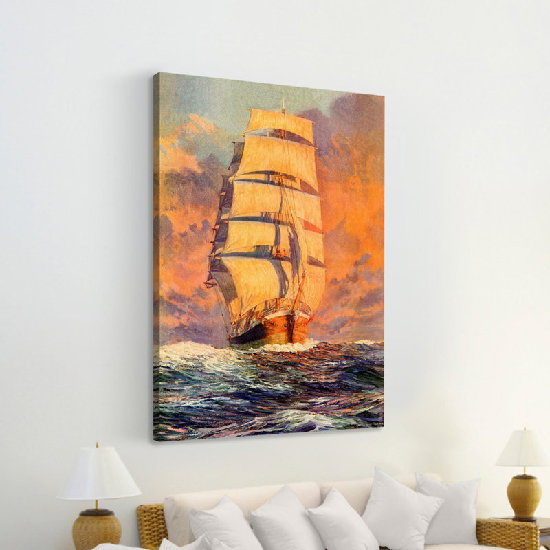 « smooth voilier », reproduction d’art sur toile tendue, H 36 po x l 24 po