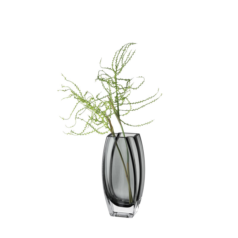 Verre - Vase - Noir fumé - 10,25 po de hauteur - Durable - Fabriqué en Europe - par Barski, Noir