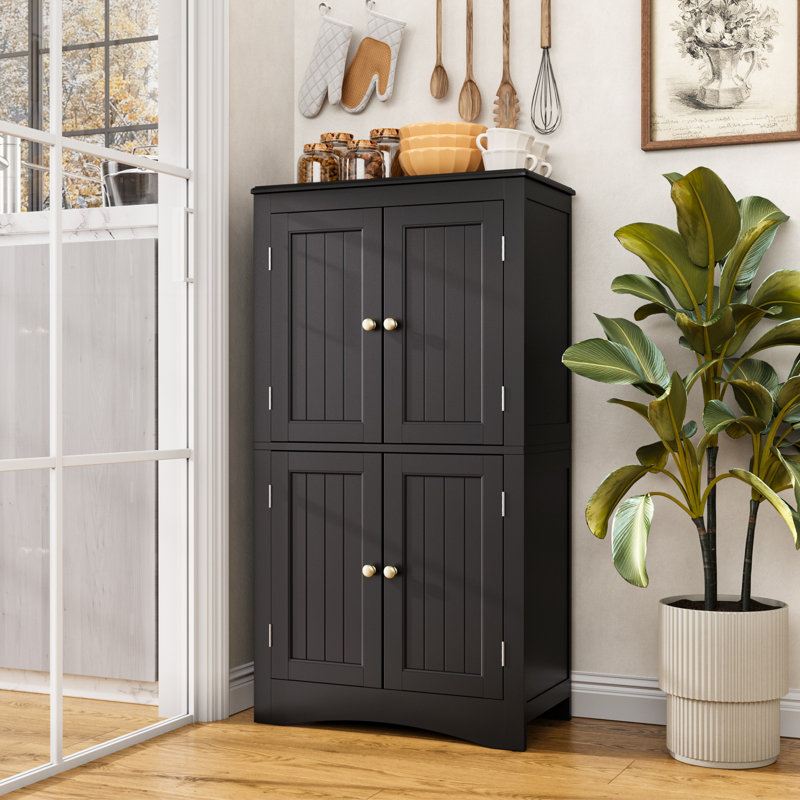 Armoire de cuisine de 43,3 po de hauteur avec tablettes réglables et tablette à micro-ondes, grande armoire de rangement pour la salle à manger et le salon