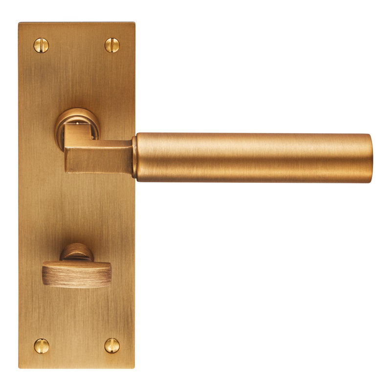 Earnestine Bathroom Door Handle, Antique Brass
