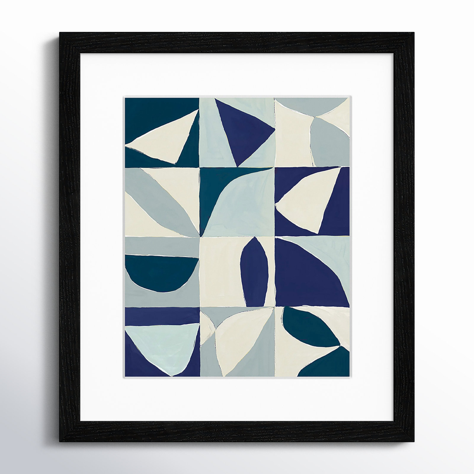 Hestia "Yellow Mayan I Blue Version" Print, 15" H x 13" W x 0.75" D, Black