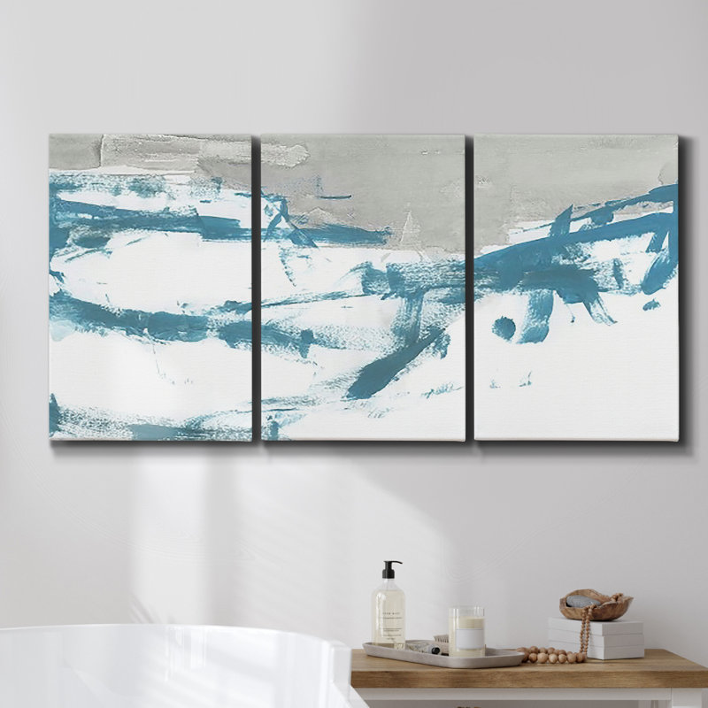 " Muted Coast II " 3 - Pieces, 36" H x 72" W x 2" D