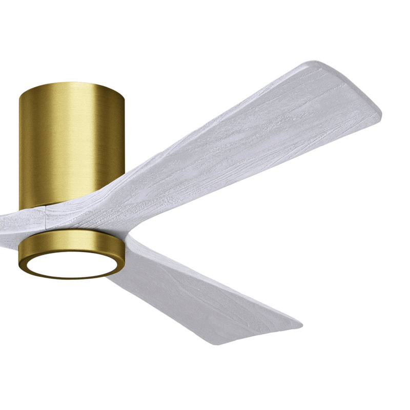 Irene LED Ceiling Fan, Brushed Brass, Matte White, 60"