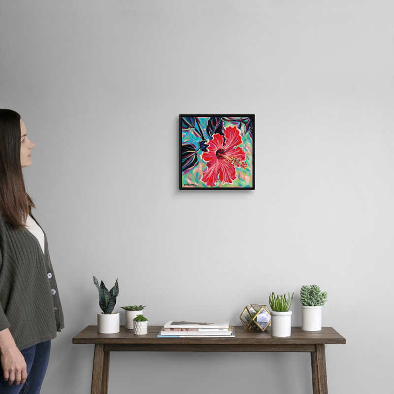 Hawaiian Beauty I, art mural sur toile, Toile avec cadre noir, H 20 po x l 20 po x P 1,75 po