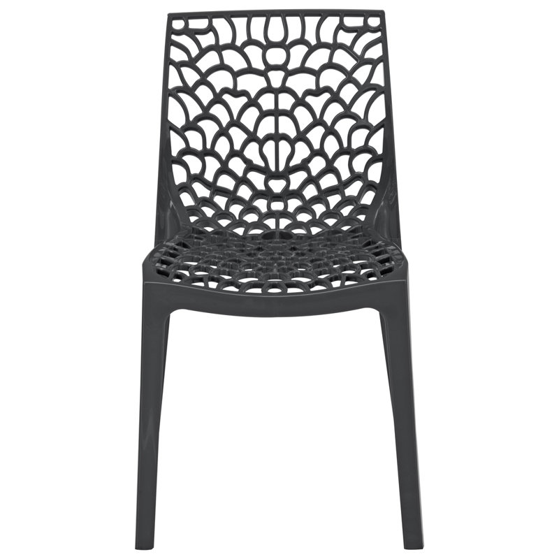 Rian Stacking Patio Dining Side Chair, Anthracite