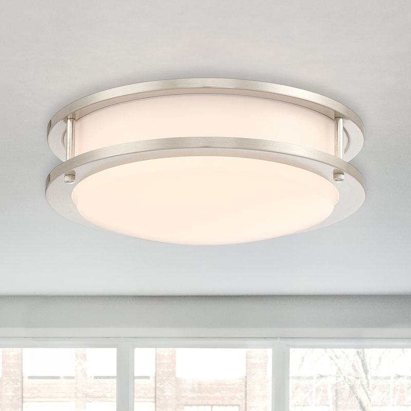 Arjit Acrylic LED Flush Mount, 3.48" H x 10.31" W x 10.31" D, Brushed Nickel