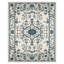 Vintage Blue Floral Medallion Machine Washable Area Rug, Ivory Cream Non-Slip Low-Pile Indoor Rug-227746349