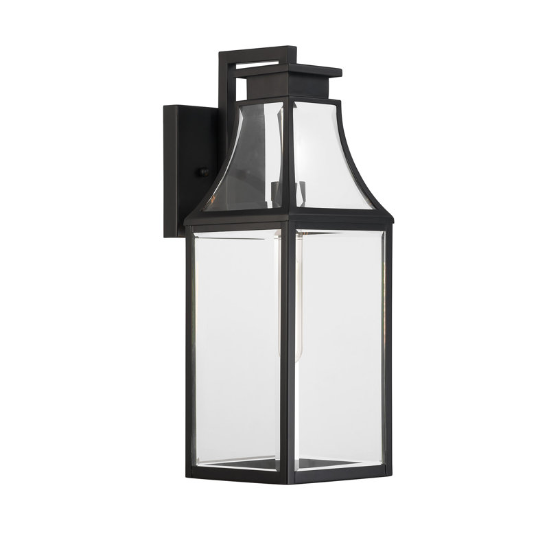 Byrne 1-Light Outdoor Wall Lantern in Matte Black, 20" H x 7" W x 7" D