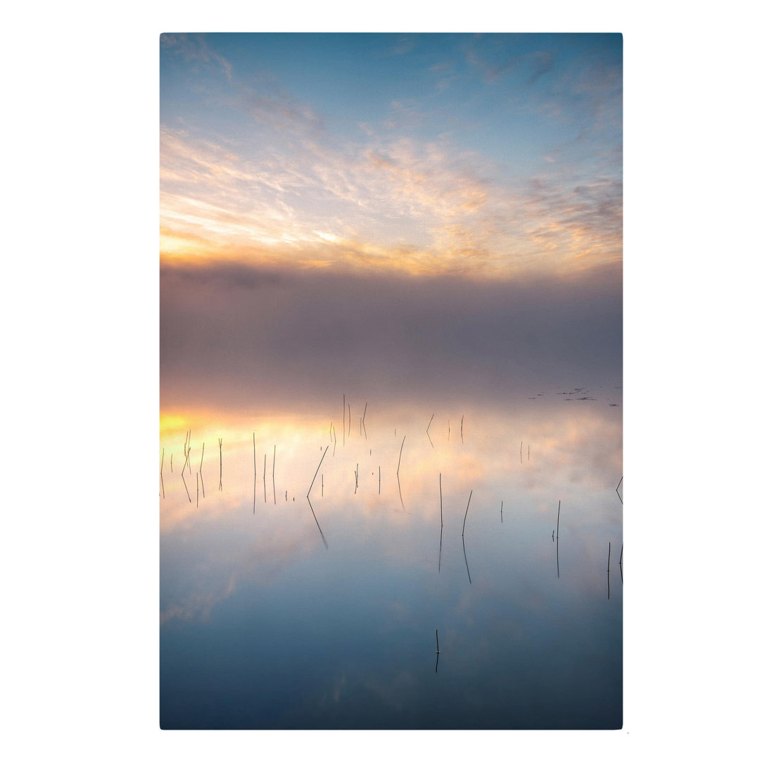 Leinwandbild - Sonnenaufgang Schwedischer See