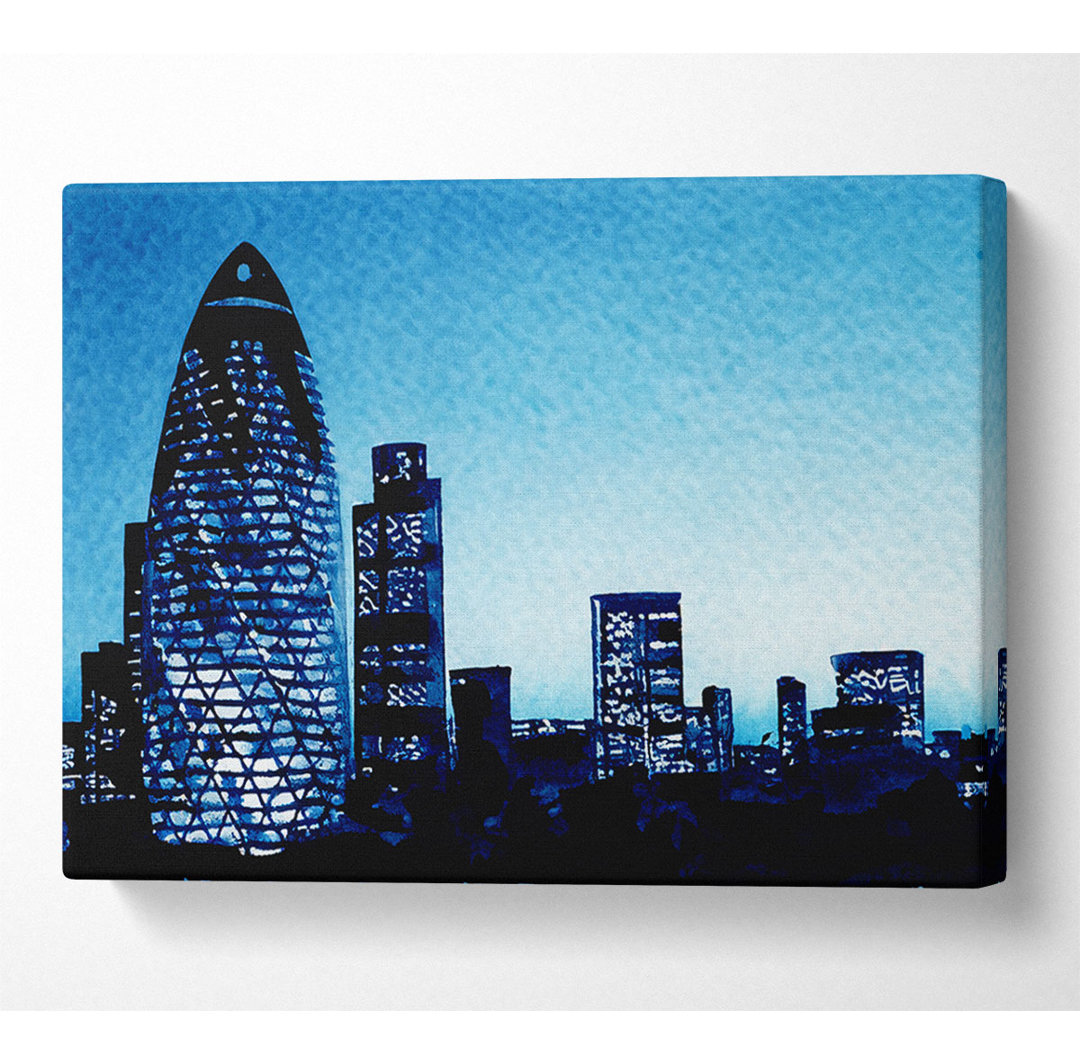 London The Gherkin Blue Cast - Kunstdrucke auf Leinwand