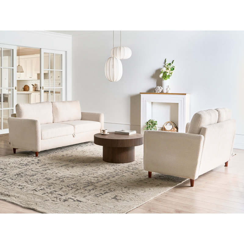 Suhaani Sofa 3 Seater Suhaani Boucle Beige, 2, 88cm H x 143cm W x 77cm D