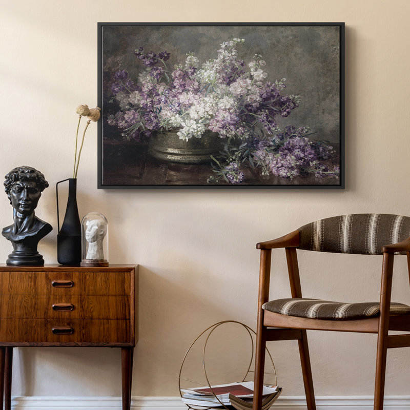 Paysage rétro - DCCLxxxi - impression, Toile avec cadre flottant noir, H 27 po x l 41 po x P 2 po