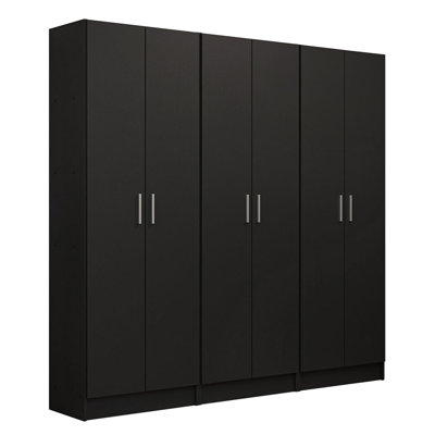 Hokku Designs Kitchen Set 3 Pantry Storage Cabinet with 15 Utility Shelves 71"L Wooden Organization Unit for Kitchen