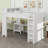 Multifunctional Loft Bed Featuring Storage Headboard, Closet, and Workstation-418396111