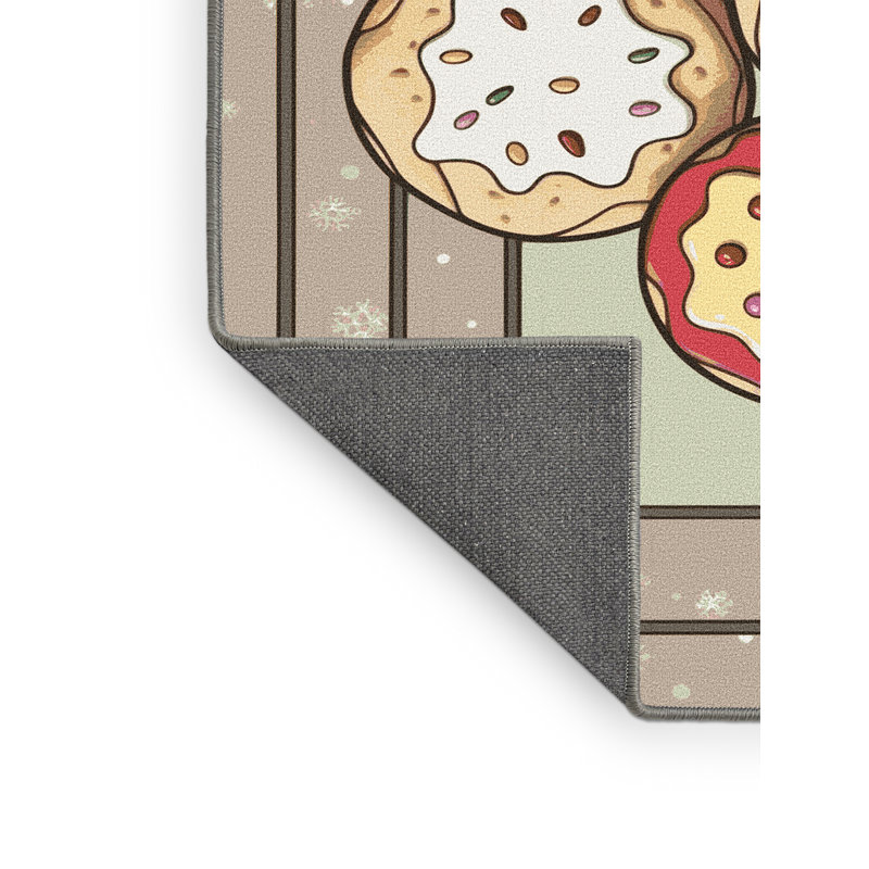 Tapis de vacances The Holiday Aisle® Cookies, Rectangulaire 2 pi x 3 pi
