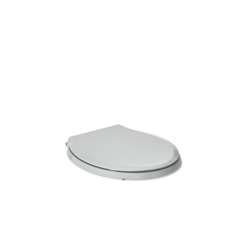 Siège de toilette rond à veilleuse silencieuse Cachet, Gris glacé, Prêt à être verrouillé