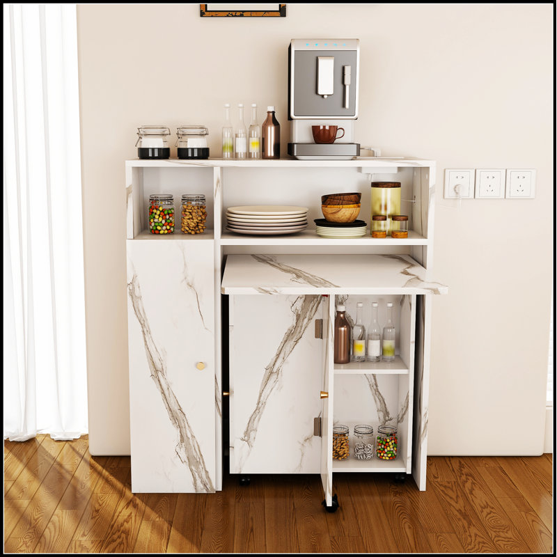 Multifunctional Folding Dining Table with Wall-Mounted Sideboard & Storage for Small Apartments