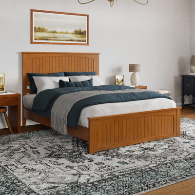 Francoise Solid Wood Low Profile Platform Bed with Matching Footboard