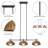 3-light 41"W Black Modern Dome Linear Pendant with Hand-woven Rattan Lampshade for Dining Room or Kitchen Island-1481996020