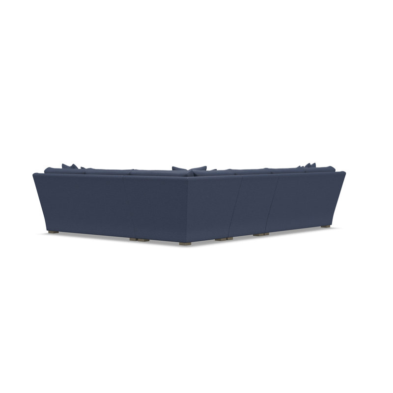 Bernhardt Ventura 4-Piece Fabric Sectional, Blue Polyester, 34.5" H x 137.5" W x 107.5" D, Right Hand Facing