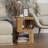 Farmhouse Geometric Wood End Table With 3-Layer Cube Design-2002034200