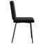  Ensemble de 4 chaises de salle à manger en velours noir (100% polyester), contreplaqué, métal