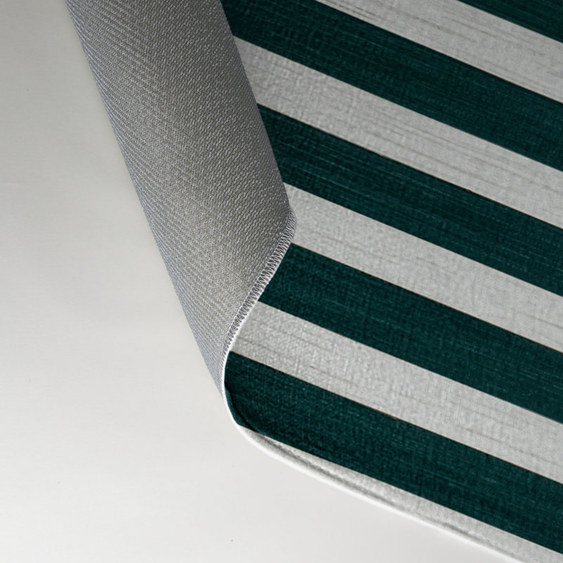 Tapis intérieur / extérieur vert HorizontalStripes, Rectangulaire 3 pi x 5 pi