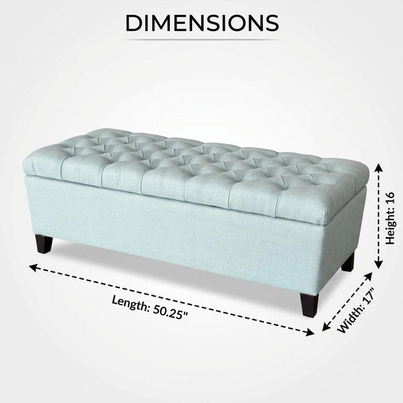Blue 49.22" Footrest Stool And Storage Bench, For Bed End Dining, Hand - Crafted With Solid Wood, Multifunctional Hinge Big Interior