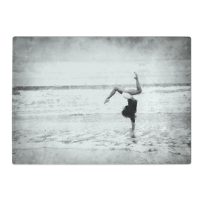 Beach Gymnastics Painting Chopping Board, 0.4cm H x 29cm W x 39cm L