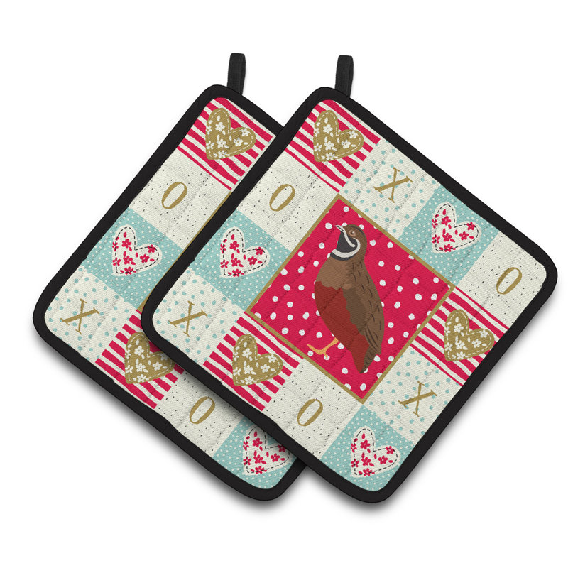 Caroline's Treasures Polyester Potholder Set, Chinese Painted Or King Quail
