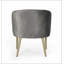 Fauteuil gris capitonné à 4 pieds Eudia-2030002201